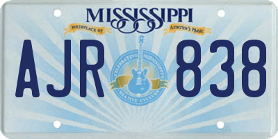 MS license plate AJR838