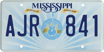 MS license plate AJR841