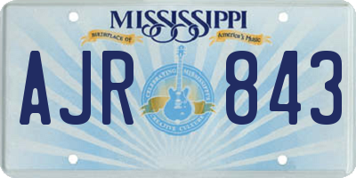 MS license plate AJR843