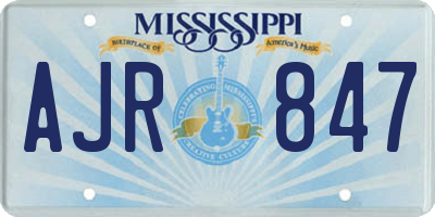 MS license plate AJR847