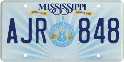 MS license plate AJR848