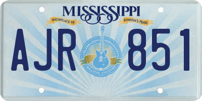 MS license plate AJR851