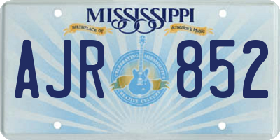 MS license plate AJR852