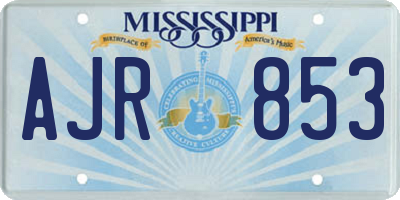 MS license plate AJR853