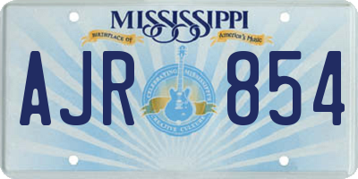 MS license plate AJR854