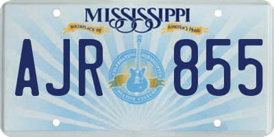 MS license plate AJR855