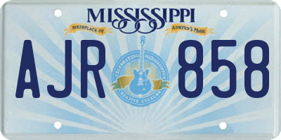 MS license plate AJR858