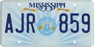 MS license plate AJR859