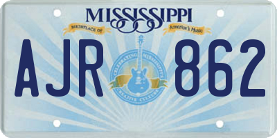 MS license plate AJR862