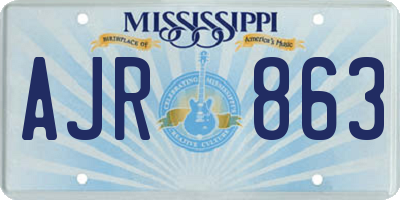MS license plate AJR863