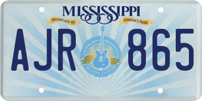 MS license plate AJR865