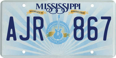 MS license plate AJR867