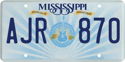 MS license plate AJR870