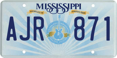 MS license plate AJR871