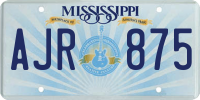 MS license plate AJR875