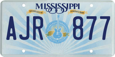 MS license plate AJR877