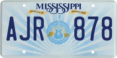 MS license plate AJR878
