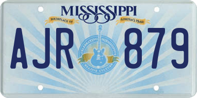 MS license plate AJR879