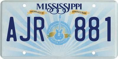 MS license plate AJR881