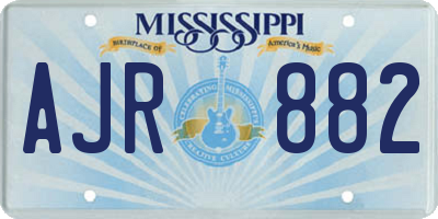 MS license plate AJR882