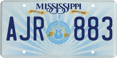 MS license plate AJR883