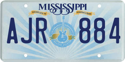 MS license plate AJR884