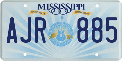 MS license plate AJR885