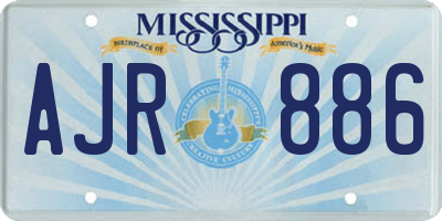 MS license plate AJR886