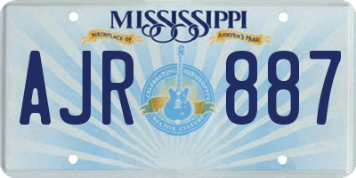 MS license plate AJR887