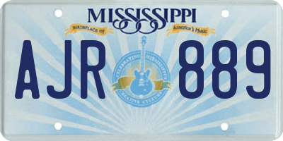 MS license plate AJR889