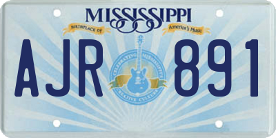 MS license plate AJR891