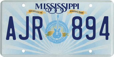 MS license plate AJR894