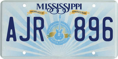 MS license plate AJR896