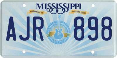 MS license plate AJR898