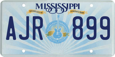 MS license plate AJR899