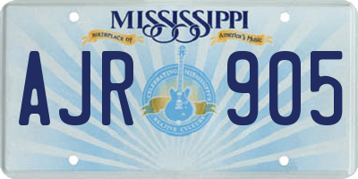 MS license plate AJR905