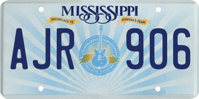 MS license plate AJR906