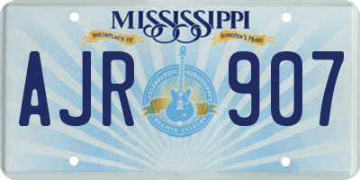 MS license plate AJR907
