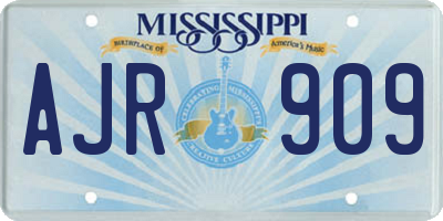 MS license plate AJR909