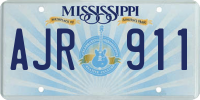MS license plate AJR911