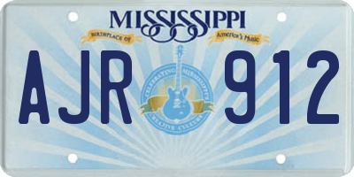 MS license plate AJR912