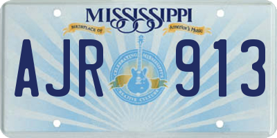 MS license plate AJR913