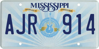 MS license plate AJR914
