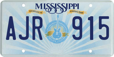 MS license plate AJR915