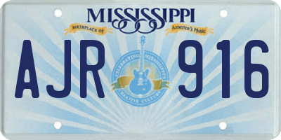MS license plate AJR916
