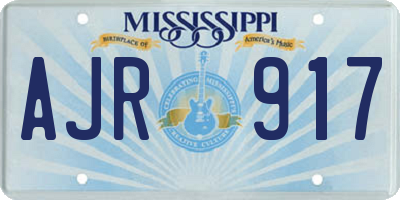 MS license plate AJR917