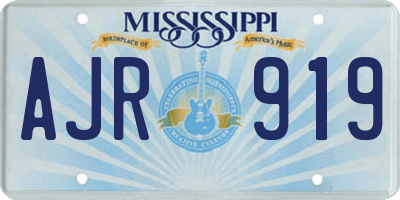 MS license plate AJR919