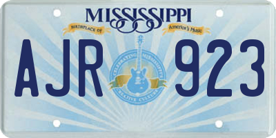 MS license plate AJR923