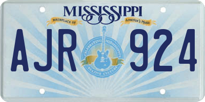 MS license plate AJR924