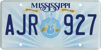 MS license plate AJR927